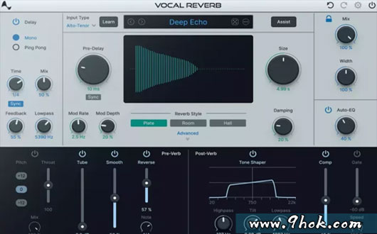 智能人声专用混响－Antares Vocal Reverb v1.0.0 CE